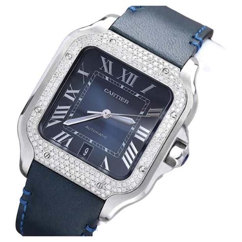 cartier santos 36mm|cartier santos diamond bezel.